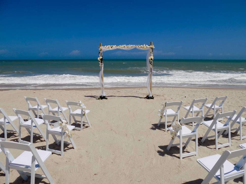 Beach wedding setup